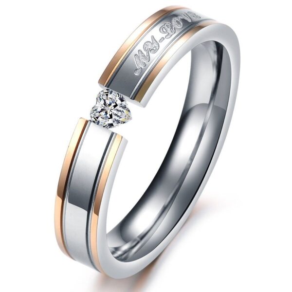Silver Crystal Couple Rings - Image 3